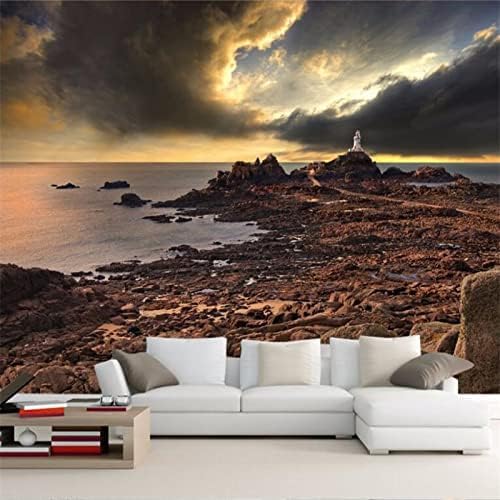 XLMING Großes Hotel Mit Blick Auf Den Leuchtturm Am Meer 3D Tapete Home Dekoration Wohnzimmer Sofa Schlafzimmer Tv Hintergrund Wand-350cm×256cm