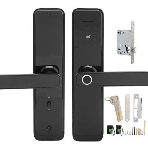 Smart Door Lock Fingerabdruckkarte Passwortschlüssel Entsperren wasserdichter Sicherheits-Diebstahlsicherung Wifi Elektronischer Griff mit hintergrundbeleuchtetem Touchpanel für Tuya