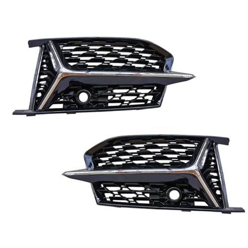 Frontgrills Für S6 A6 C8 RS6 S-Linie 2018-2024 Nebel Licht Lünette Abdeckung Auto Vorderen Stoßfänger Kühlergrill Grill Abdeckung Front Bumper Grille(Chrome)