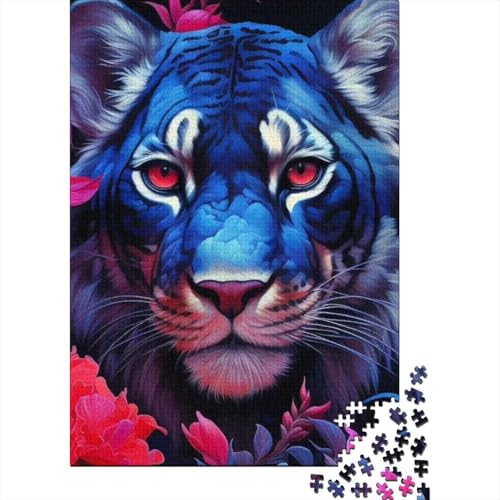 Puzzle 1000 Teile für Erwachsene, Puzzles mit Tigermotiv, Holzpuzzles für Erwachsene, Puzzlespiel, Spielzeug für Erwachsene, Familienpuzzles, Geschenk, 75 x 50 cm