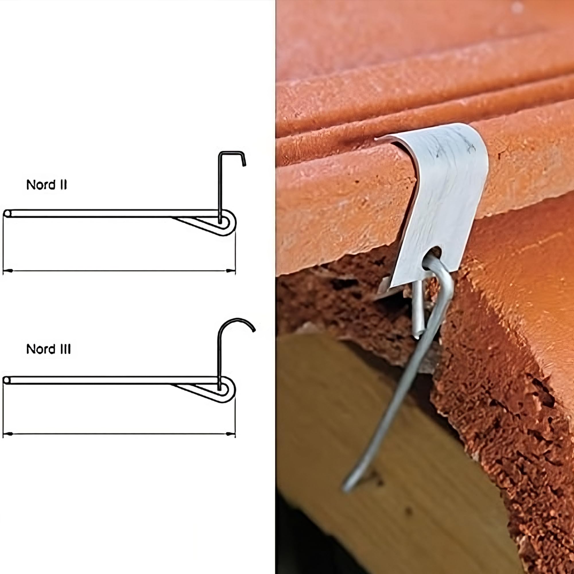 Seiten Sturmklammer für Betondachziegel Nord (250 Stück) NORD II