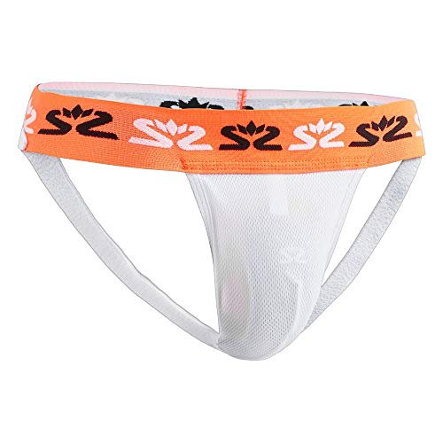 Salming E-Series Goalie Jock Strap White/Orange SR