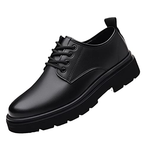 PANTZ Lederschuhe Herrenschuhe Herren Business Lederschuhe Herren Schwarz Lässig (Color : Noir, Size : 44 EU)