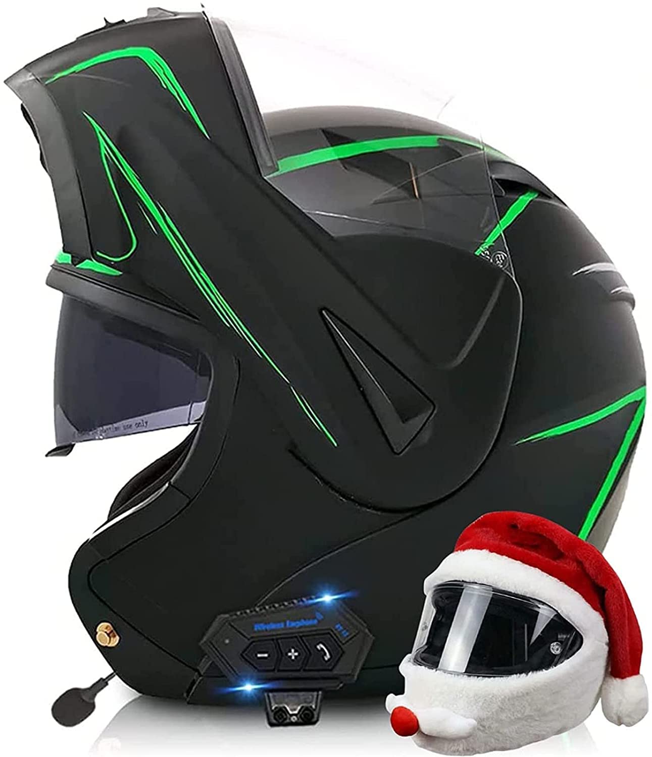 Klapphelm Integrierter Bluetooth Motorradhelm Mit Doppelvisier Modular-Helm DOT/ECE Genehmigt Motorrad Full Face Helm Rollerhelm Anti-Fog-Doppelspiegel Sturzhelm Unisex