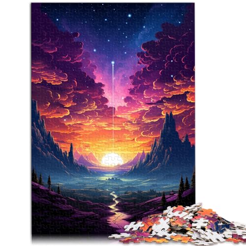 Puzzle-Geschenk „Fantasy-Nachtansicht“, 1000 Teile für Erwachsene, Holzpuzzle, Geschenke für Freunde und Familie, 1000 Teile (50 x 75 cm)