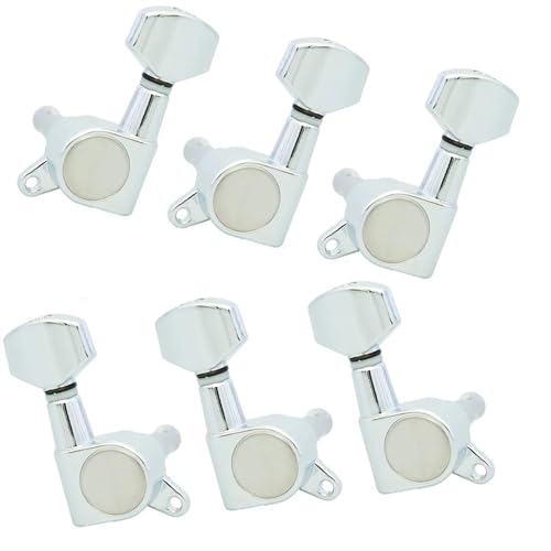 Strings Tuning Pegs Mechaniken Für Gitarre Gitarre Tuning Pin Tuner Kopf geeignet für akustische elektrische Gitarre 3R3L 6R 6L (Color : Chrome 3L3R)