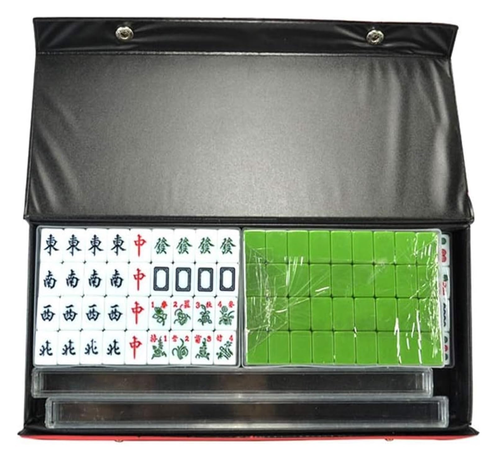 BFVAKBKYT Chinesisch Majong Set, Tragbares, süßes Mahjong-Set mit 144 Steinen, Mini-Mahjong mit Aufbewahrungskoffer