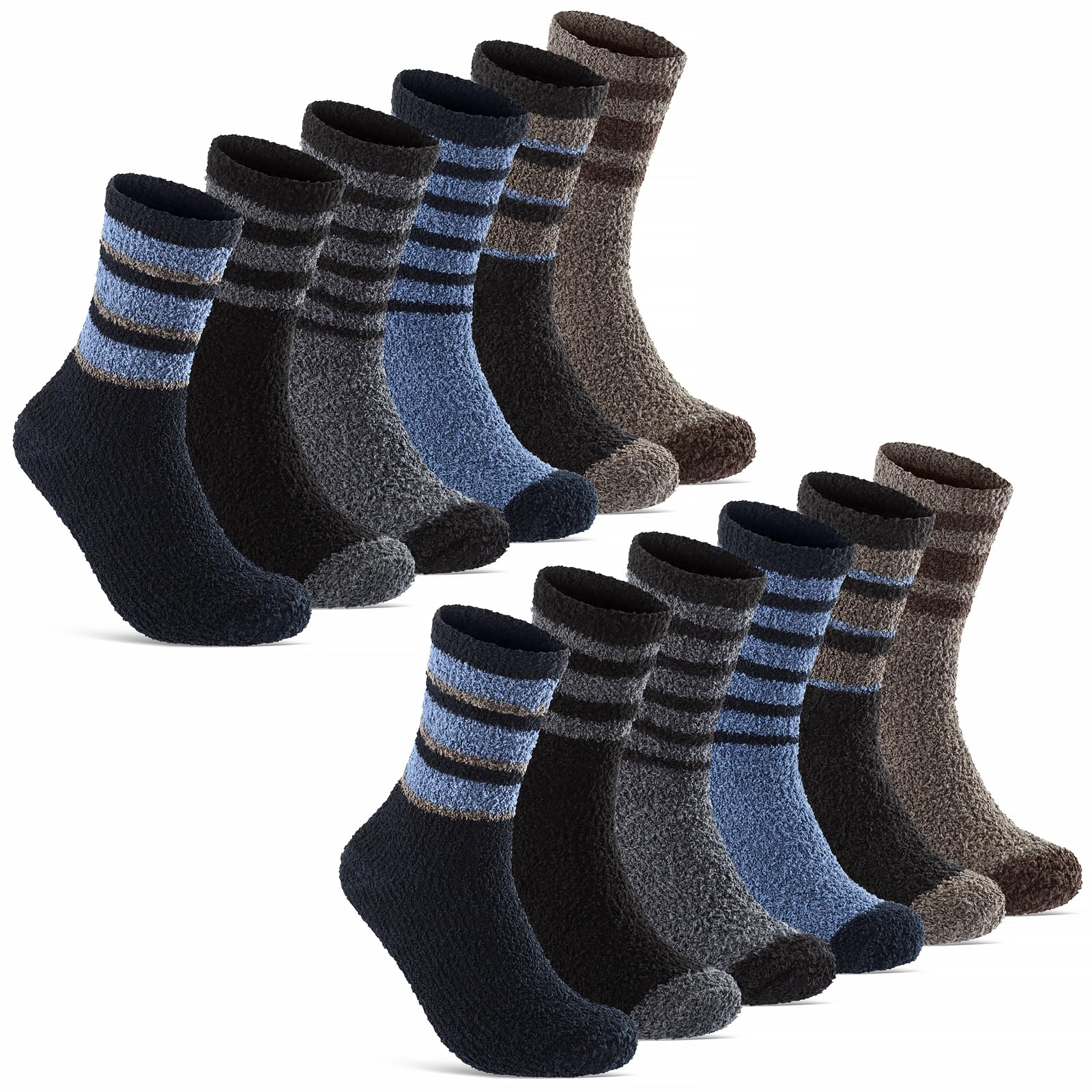 6 | 12 Paar Herren Kuschelsocken Haussocken warm & flauschig 21655 (12 Paar 40-45)