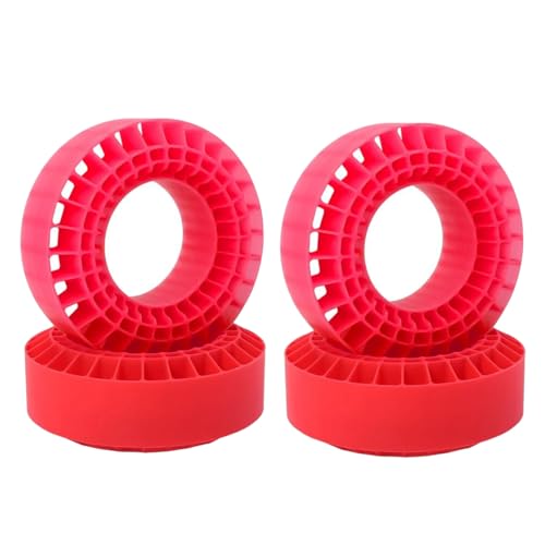 Lmzzdld 4 Stück Silikongummi-Einsatz, Schaumstoffreifen, Passend für 1,9-Radreifen, 108 mm Schaumstoff, Passend für 1/10 RC Crawler-Autoteile – Rot