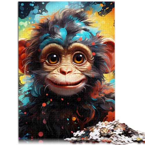 Puzzles Geschenke Spielzeug Art Monkey Fun Puzzles für Erwachsene 1000-teiliges Holzpuzzle Spielzeug Puzzles Lernspiele Stressabbauende Puzzles 1000 Stück (50 x 75 cm)