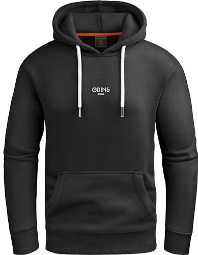 Grin&Bear Hoodie Herren Hoodie Sweatshirt GEC707 Schwarz L