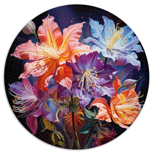 Puzzle zum Verschenken Aquilegia bunt 1000 Teile Puzzle für Erwachsene 67,5x67,5cm Puzzle Geschenke ganze Familie