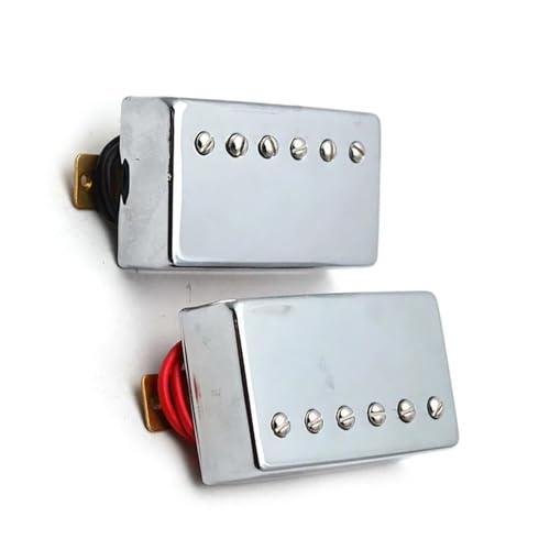 Gitarren-Tonabnehmer E-Gitarre Pickup Neck Bridge Pickup Für E-Gitarre Brass Cover Guitarra Pickup (Color : Silver Neck Bridge)