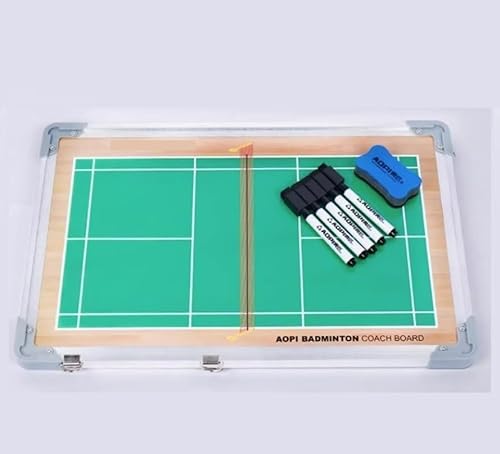 BFVAKBKYT Coaches Taktische Tafel, Badminton-Taktiktafel, Badminton-Magnettafel, tragbares professionelles Badminton-Whiteboard mit Markierstift und Radiergummi