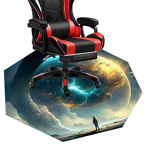 ALFAAL Gaming Stuhl Teppich Bodenschutzmatte Bürostuhl Achteck Bodenschutzmatte for Hartböden, Schreibtischstuhl Unterlage for Zuhause/Büro (Color : 1, Size : 120cm)