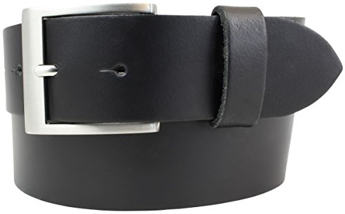 BELTINGER Gürtel aus 100% echtem Leder 4 cm | Jeans-Gürtel für Damen Herren 40mm | Spaltleder-Gürtel in 4cm | Schwarz 125cm