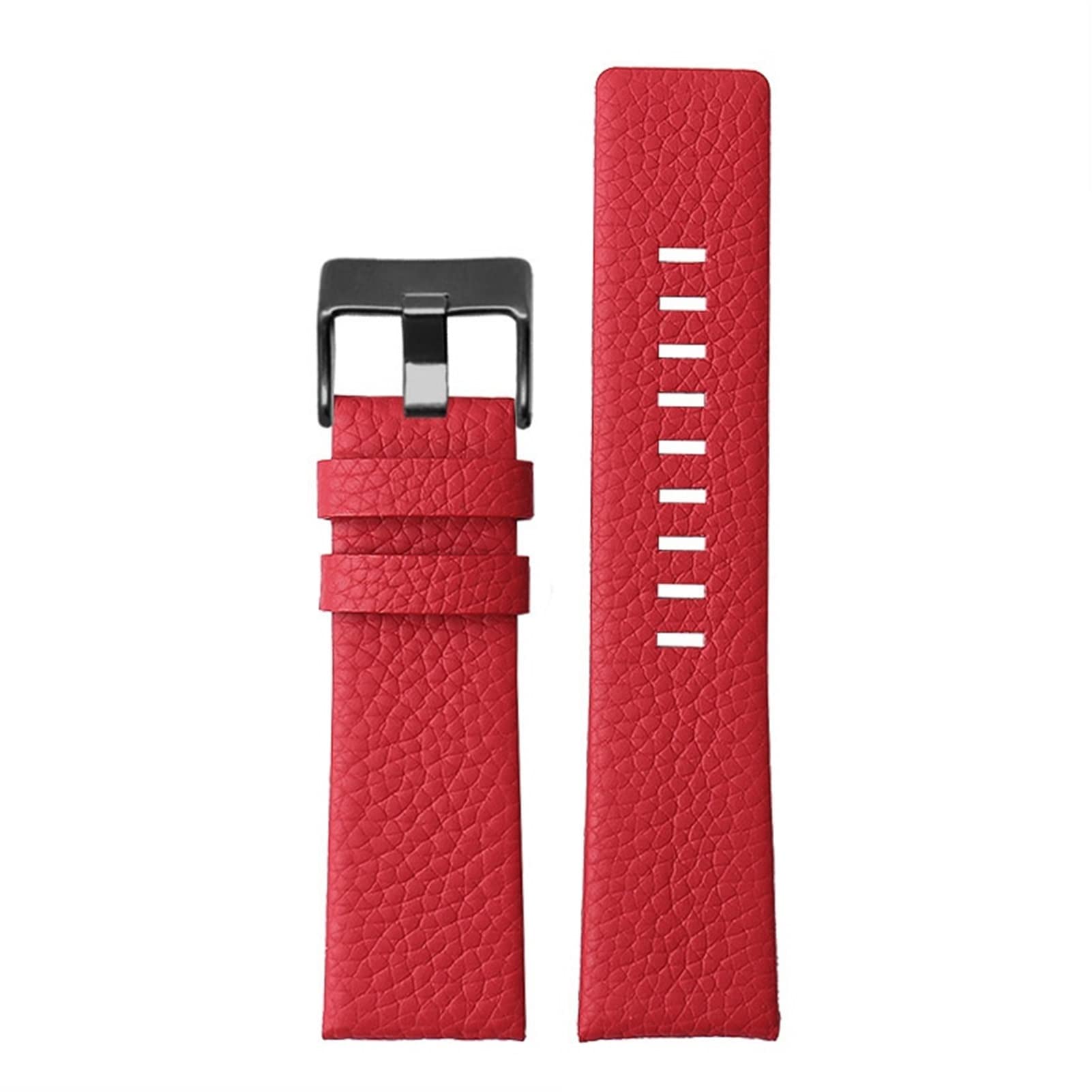 SCRUBY Lederuhrband für Diesel DZ7395 DZ7370 DZ7257 DZ7430 Schauen Sie sich Band Weiche Kuhwahnsinnsgurt an 24 m 26 mm 28 mm für Männer Frauen(Red-black buckle,26mm)