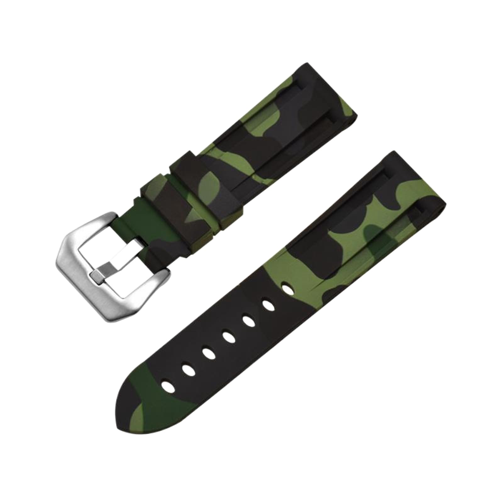 SpaRcz Uhrenarmband, Camouflage-Gummi-Uhrenarmband mit Nadelschließe, 20-26mm, Farbe 1, 20mm