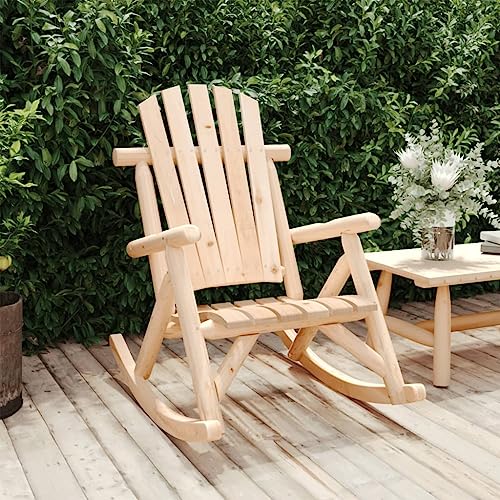 KLLJHB Schaukelstuhl für die Terrasse, 27,2 x 37,8 x 39,8 Zoll, Massivholz, Fichte, 14,4 kg