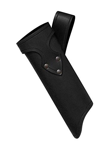 Andracor - Handgefertigter klassischer Schwerthalter - Waffen-Halter aus echtem Leder - Zubehör Accessoire für LARP, Mittelalter, Fantasy & Cosplay - Farbe: schwarz - Variante: Links