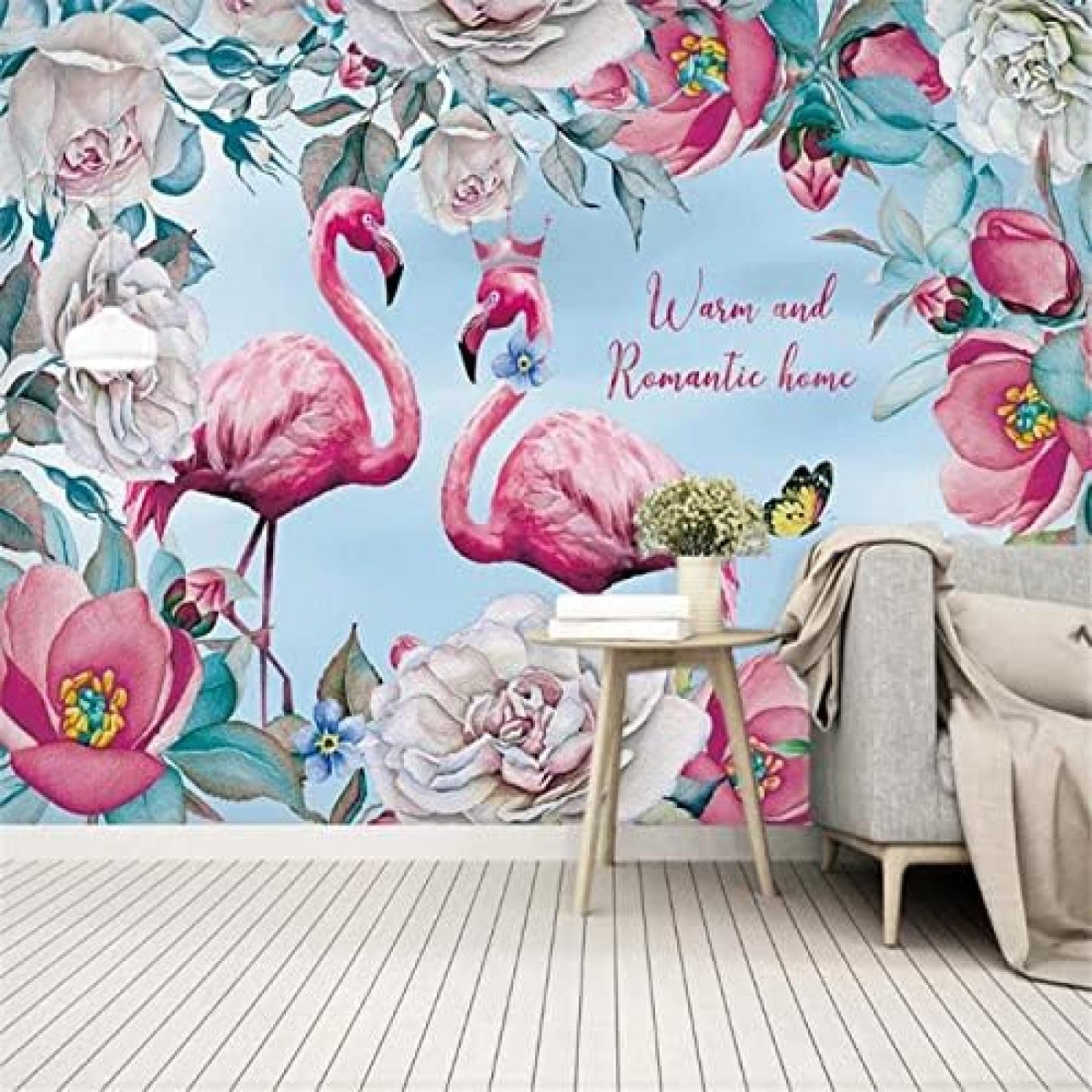 XLMING Handgemalter Flamingo 3D Tapete Wohnzimmer Sofa Schlafzimmer Esszimmer Home Dekoration Wand-200cm×140cm