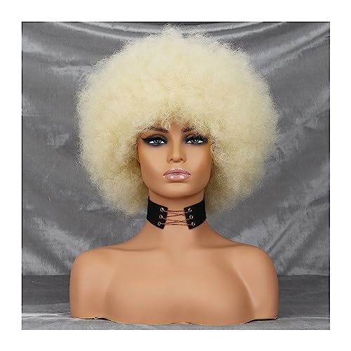 Perücken Afro-Perücken for schwarze Frauen, kurze lockige Afro-Perücke, federnd, riesige, flauschige Puff-Perücken, Premium-Synthetik for Cosplay und den Alltag Damenperücke (Color : 10)