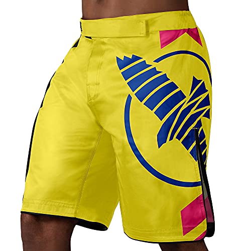 Hayabusa Herren Icon Fight Shorts - Gelb und Blau - Groß…