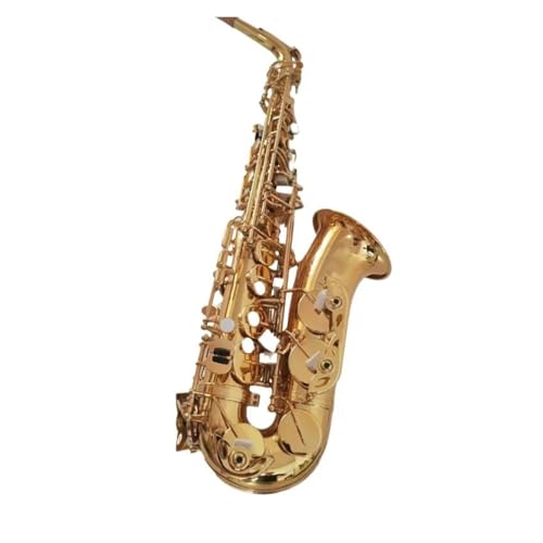 Gold lackiertes saxophon Eb Altsaxophon Lack Gold Kupfer Simulation Altsaxophon Professionelles Spielholzblasinstrument Mit Mundstück