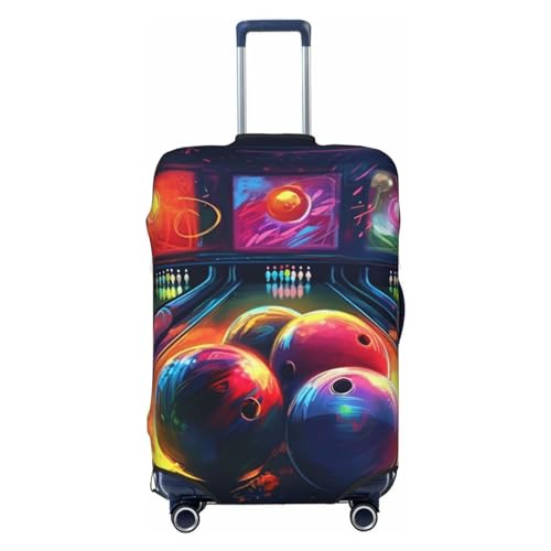 CSGJMYGS Bowlingkugel-Gepäckabdeckungen für Koffer, waschbar, modisch, dehnbar, kratzfest, passend für 45,7 - 81,3 cm Gepäck, XL, Schwarz, XL, Schwarz , XL