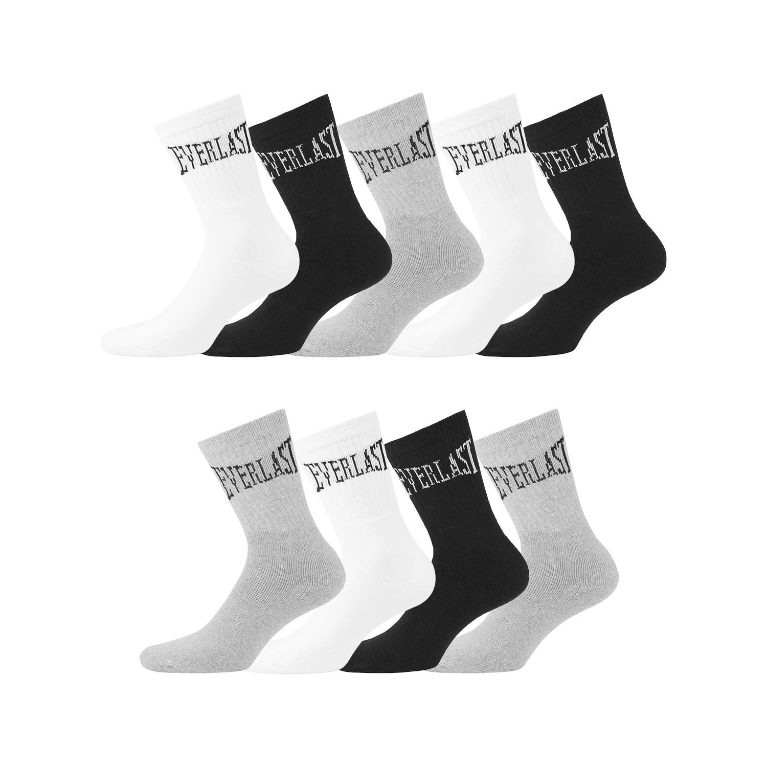 Sportsocken Herren Ultraweich, Socken Herren, Stretch, Angenehm (9er Pack), Schwarz/Grau/Weiß, 43/46