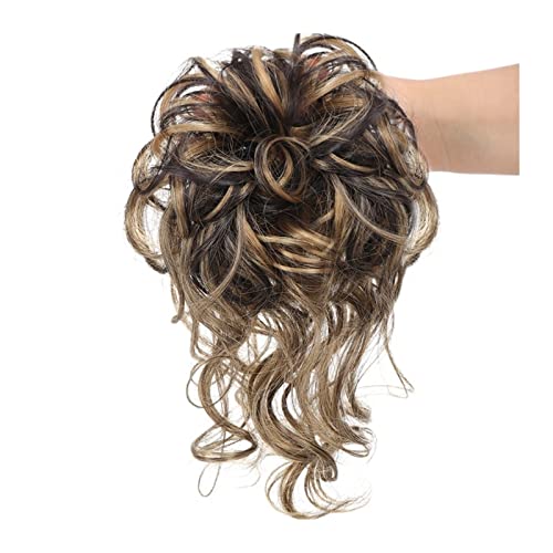 Haarteil Pieces Curly Chignon Donut Scrunchie for Frauen, unordentlicher Dutt, synthetische, zerzauste Hochsteckfrisur, Haarknoten, Verlängerung, elastisches Haarband Haarverlängerung(106)