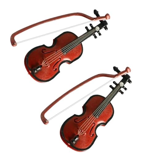 2 Stück Mini Violine Dekor Violine Schmuck Musikinstrument Modell Musikinstrumente Miniatur