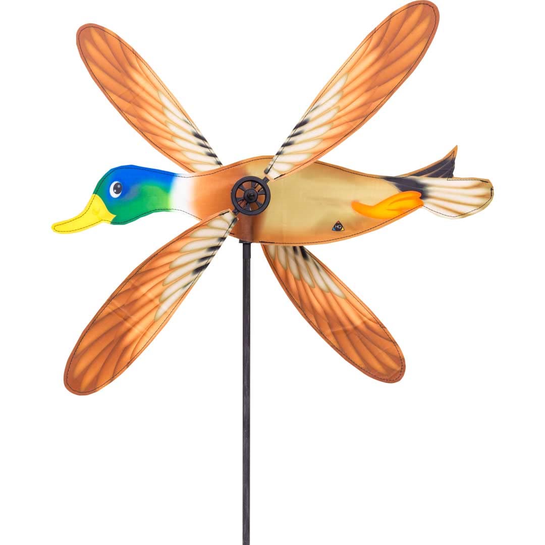 HQ Windspiration 100723 - Paddle Spinner Duck, UV-beständiges und wetterfestes Windspiel - Höhe: 110 cm, Länge: 53 cm, inkl. Standstab