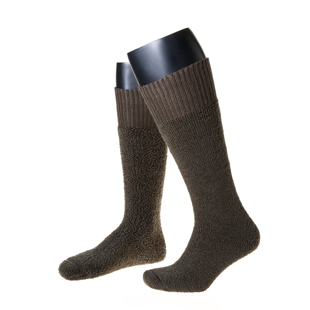 NORDPOL Stiefellange Thermosocke "Immerwarm" aus Vollplüsch (Woll-Polyester-Gemisch), 3 Paar, oliv, Made in Germany, Gr. 42-44