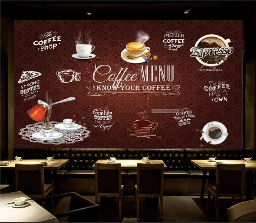 Retro-Nostalgie-Kaffee 3D Tapete Poster Restaurant Schlafzimmer Wohnzimmer Sofa TV Dekorative Wand-300cm×210cm