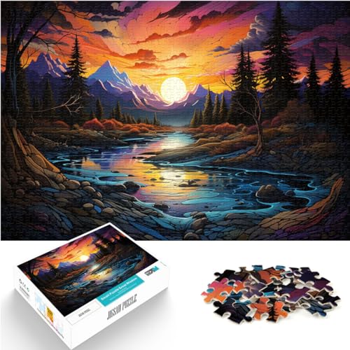 Puzzles für Erwachsene, farbenfrohe psychedelische künstlerische Landschaft, 1000 Teile, Puzzle-Geschenke, Holzpuzzles, Heimdekoration, Puzzle-Spielzeug, 1000 Teile (50 x 75 cm)