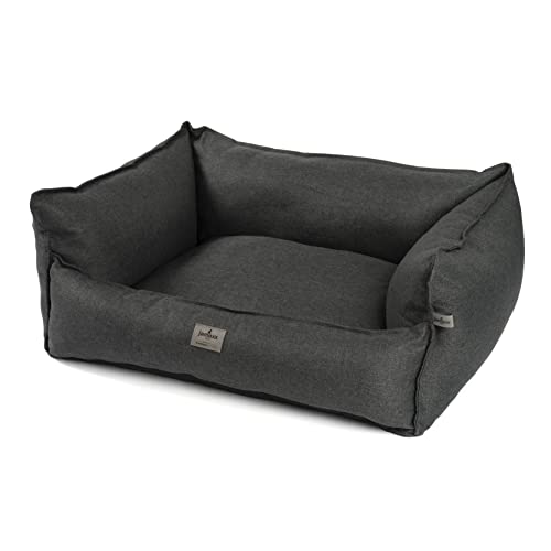 JAMAXX® Luxus Hundekörbchen orthopädisches Hundebett Memory Foam Hundekissen mittelgroße Hunde kuscheliges Sofa Matte Waschbar Flauschige HundeCouch Hundekorb Rand extra-hoch PDB2018 M 90x70 anthrazit