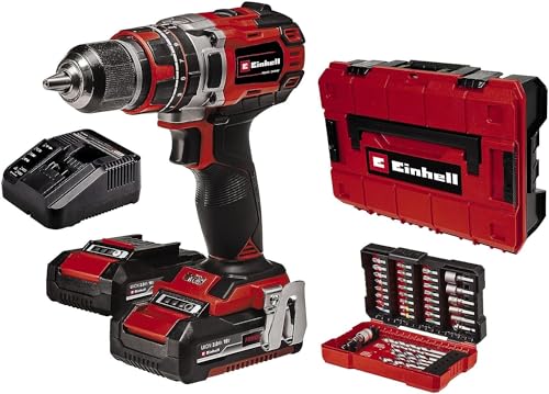 Einhell Professional Akku-Schlagbohrschrauber TP-CD 18/50 Li-i BL+ 39 (2x2,0Ah) Power X-Change (Li-Ion, 18 V, 50 Nm, Schlagzahl 28.800 min-1, inkl. 2x 2,0Ah Akkus, Ladegerät, Koffer, 39-tlg. Bit-Set)