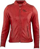 Rusty Stitches Amanda Damen Motorrad Lederjacke (Red/Black,40)