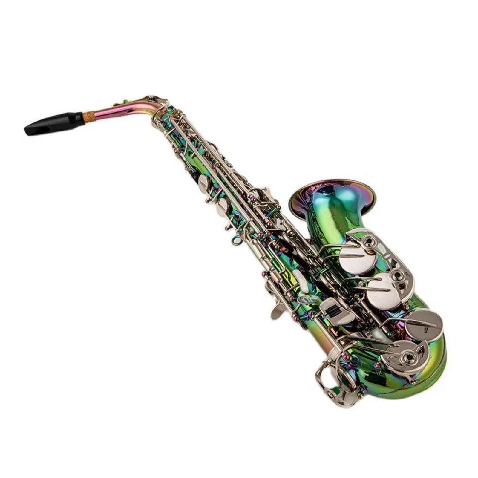 High Alto Eb Tune Saxophon Messing Schillernde Farbe Lack Musikinstrument E-Flat Sax Mit Kofferzubehör