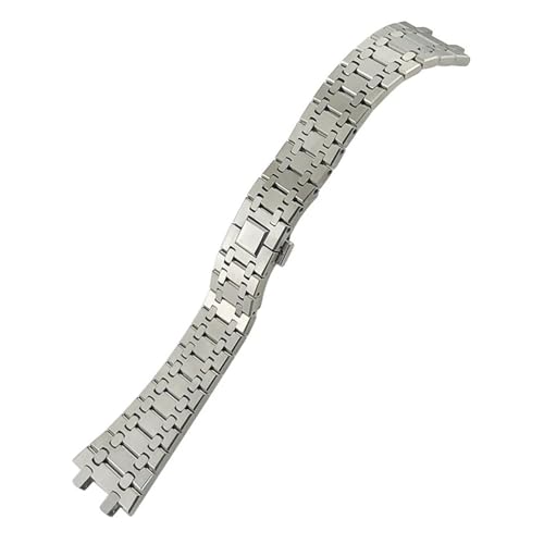 YIHANSS 26mm 316L Edelstahl Armband für Audemars AP 15400ST Piguet Royal Oak Silber Massiv Uhrenarmband