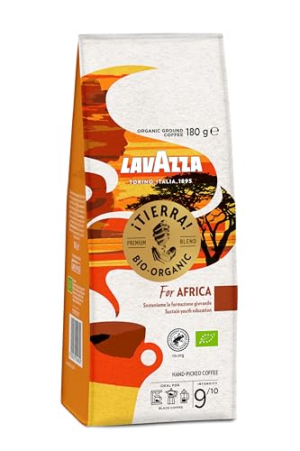 Lavazza Tierra For Africa, 100% Bio Arabica Medium Roast Gemahlener Kaffee, 180 g, 6 stück