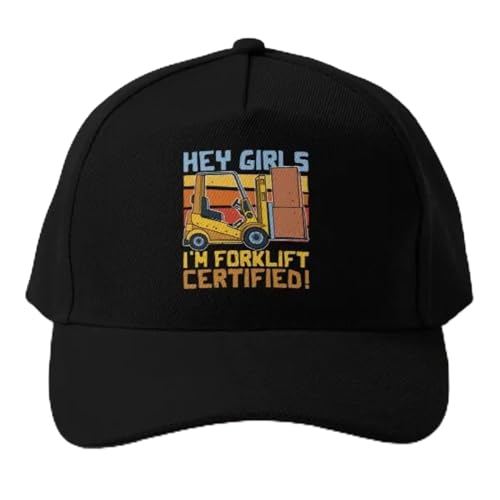 Baseballmütze Hey Girls I Am Forklift Certified for Baseball Cap Hat Sun Spring Sport Bonnet Outdoor Casual Cap Fish Black Mens Printed