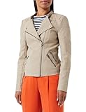 ONLY Damen ONLAVA Faux Leather Biker OTW NOOS Jacke, Weathered Teak, 34