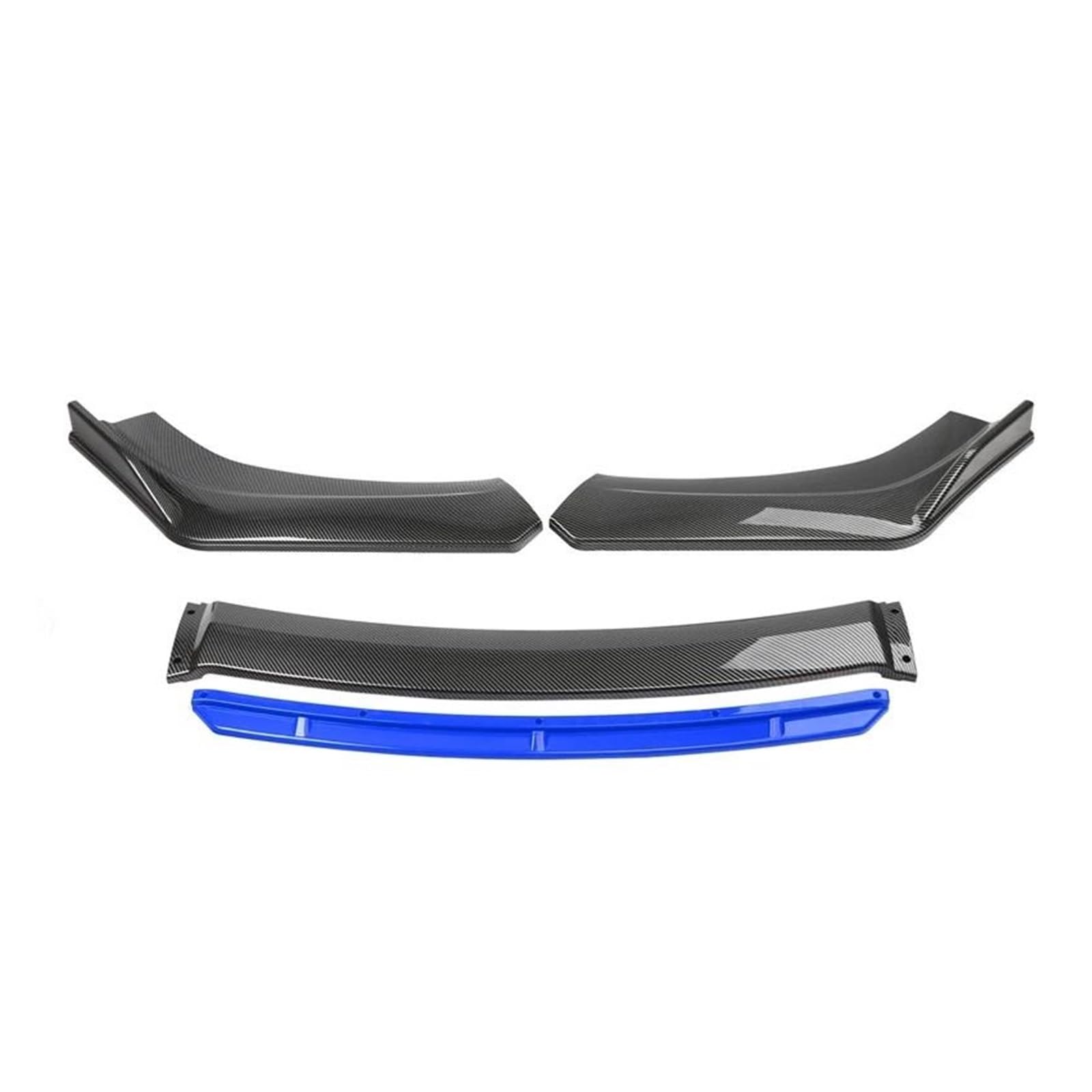 Splitter 4 STÜCKE ABS Kunststoff Kohlefaser Universal Autozubehör Auto Frontstoßstange Lip Body Kit Spoiler Splitter Diffusor Splitter Frontlippe(Carbon and Blue)