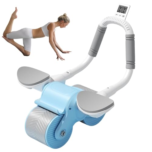 Takluu Ab Roller mit Ellenbogenstütze, Abdominal Wheel Ab Roller, Automatisches Rebound-Bauchrad, Core-Trainer mit Timer, Tragbare Bauchfettverbrennungsmaschine für Anfänger bis Fortgeschrittene