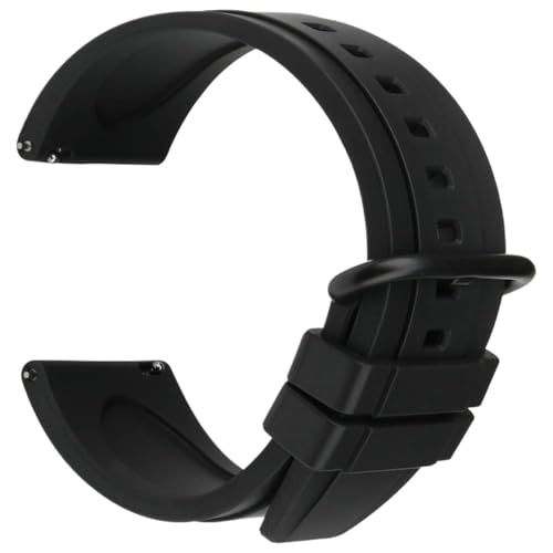 THBGTCNQ Weiches Gummi-Uhrenarmband, Sportuhrenarmband, Schnellverschluss, 20 mm, 22 mm, Gummi-Uhrenarmband, Gürtelschlaufe for Quarzuhr, Smartwatch(Black B,20mm)