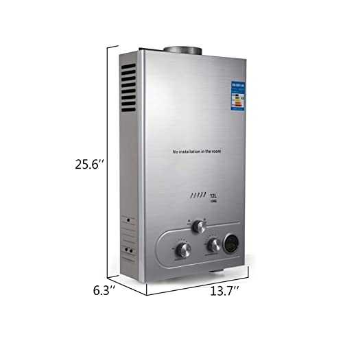 Dampfsauna-Generator Flüssiger Erdgaswarmwasserbereiter Warmwasserbereiter 6l/8l/10l/12l/16l/18l 36 kW Thermostatheizung Methangaswarmwasserbereiter für Home Spa(Color:12L)