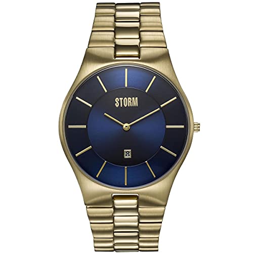 STORM Slim-X XL Gold Blue, Herrenuhr, Edelstahlgehäuse, 5 bar Wasserdicht