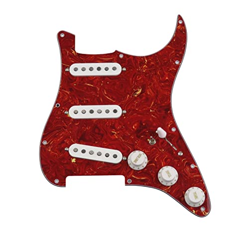 Geladenes Gitarren-Pickguard Geladene Vorgeführte Gitarren-Pickups SSS 6. 0s Stil Einzelne Spulen Alnico 5 Pickups 7-Wege-Verdrahtung Pickguard (Color : 13)